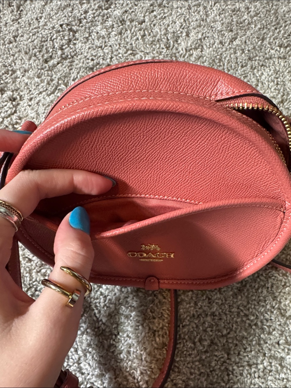 Coach Coral Round Leather Crossbody Purse - Picture 7 of 7